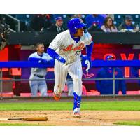 Mark Vientos reached base three times for the Syracuse Mets, including a three-run home run