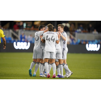 San Jose Earthquakes gather after a goal against Bay Cities FC in the U.S. Open Cup