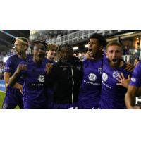 Louisville City FC celebrates their shootout win in the U.S. Open Cup