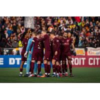 Detroit City FC huddle