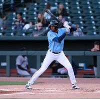 Erick PeÃ±a at bat for the Columbia Fireflies