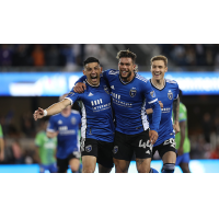 Cristian Espinoza and the San Jose Earthquakes are all smiles after a goal