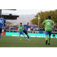 Seattle Sounders FC with possession against the San Jose Earthquakes