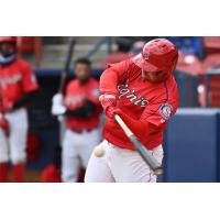 Colin Simpson smashes a home run for the Spokane Indians