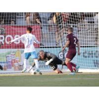 Las Vegas Lights FC forward Roberto Molina prepares to score against Sacramento Republic FC