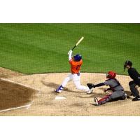 Nick Plummer smashes a two-run home run on Tuesday night for the Syracuse Mets