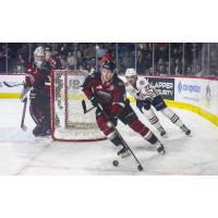 Vancouver Giants defenceman Evan Toth vs. the Kamloops Blazers