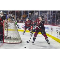 Vancouver Giants defenceman Evan Toth vs. the Kamloops Blazers