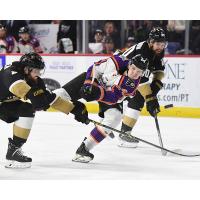 Reading Royals defenseman Mason Millman (center)
