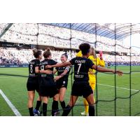 Angel City celebrates against the Chicago Red Stars
