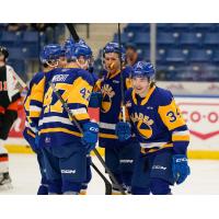 Saskatoon Blades'Charlie Wright and Conner Roulette on game day