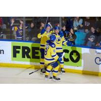 Saskatoon Blades celebrate win