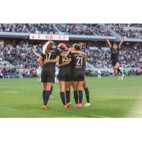 Angel City FC celebrates a goal