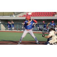 Green Bay Rockers infielder AJ Anzai at the plate