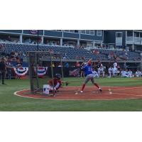 Green Bay Rockers outfielder JoJo Jackson at the 2023 Great Lakes All-Star Home Run Challenge