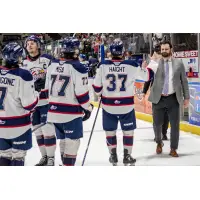 Saginaw Spirit's Hunter Haight congratulated in win