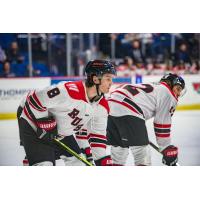 Rapid City Rush's Kenton Helgesen and Alex Aleardi on game night