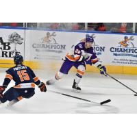 Greenville Swamp Rabbits' Nikita Pavlychev and Orlando Solar Bears' Alexander Frye on game night