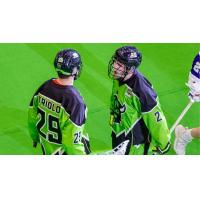 Saskatchewan Rush forwards Mike Triolo and Zach Manns