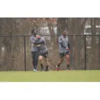 Jackson Walti and Babacar Diene of the Pittsburgh Riverhounds celebrate a goal