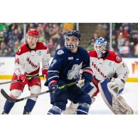 Allen Americans defend against the Kalamazoo Wings