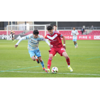 Philadelphia Union II's Jamir Berdecio versus Chicago Fire FC II's Daniel Moreno