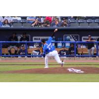 Biloxi Shuckers' Bradley Blalock on the mound