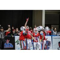 Northern Arizona Wranglers celebrate a score