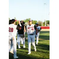Wisconsin Rapids Rafters' Arnad Mulamekic congratulates team