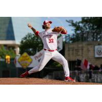 Winnipeg Goldeyes' Landen Bourassa on the mound