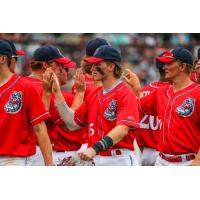 St. Cloud Rox exchange congratulations after a playoff win