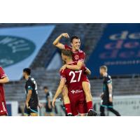 Richmond Kickers celebrate a goal