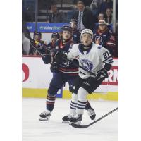 Wenatchee Wild forward Luka Shcherbyna (right)