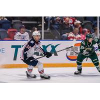 Tri-City Americans defenseman Terrell Goldsmith (left)