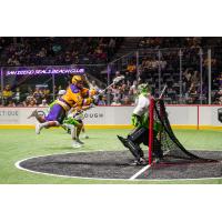 San Diego Seals transition player Zach Currier goes high for a shot