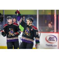 Tucson Roadrunners' Ben McCartney and Andrew Agozzino on game night