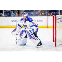 Goaltender Henry Welsch with UMass-Lowell