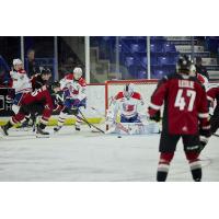 Vancouver Giants shoot against the Spokane Chiefs