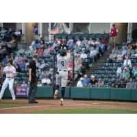 Dylan Jasso of the Somerset Patriots on his way home