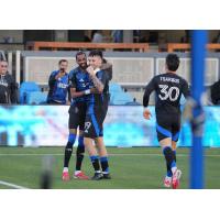San Jose Earthquakes congratulate Preston Judd on his goal