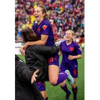 Calgary Wild FC's Jenaya Robertson celebrates her goal