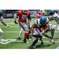 Massachusetts Pirates make a tackle against the Northern Arizona Wranglers