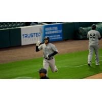 Tyler Hardman of the Somerset Patriots rounds the bases