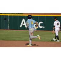 Montgomery Biscuits first baseman Xavier Isaac rounds the bases