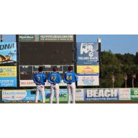 Myrtle Beach Pelicans during the National Anthem