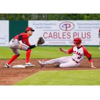Ottawa Titans utility player Taylor Wright slides into second base