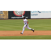 Emmanuel Tapia of the Down East Bird Dawgs rounds the bases