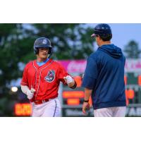 St. Cloud Rox second baseman Grant Sommers and hitting coach Logan Lawrence
