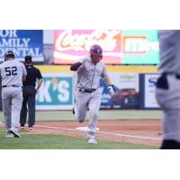 Tyler Hardman of the Somerset Patriots heads home