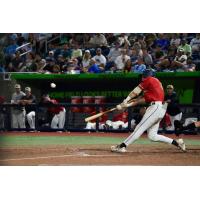 Grant Richardson gets ahold of a pitch for the Pensacola Blue Wahoos